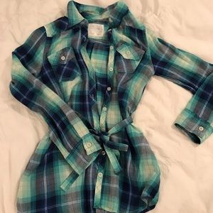 Justice long plad shirt